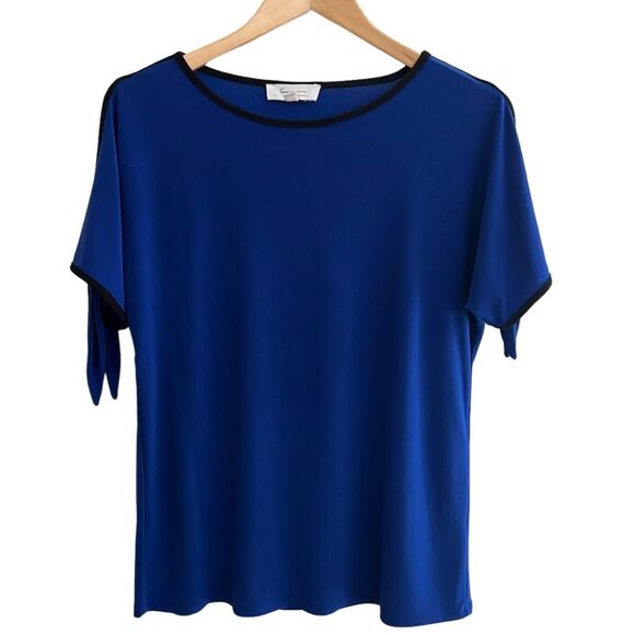 Two by Vince Camuto Ladies' Tie Sleeve Top (Goddess Blue/Black) Sz XS - Picture 2 of 11